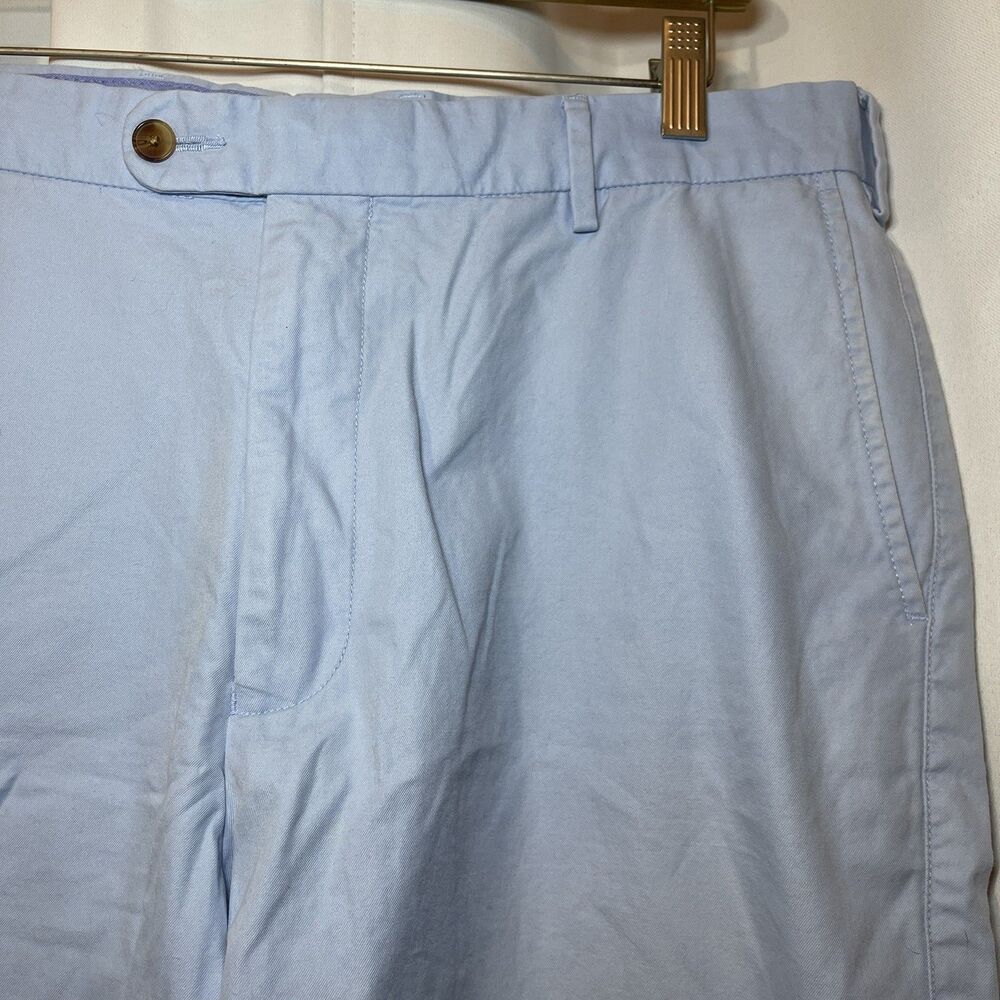 Peter Millar Shorts Mens 36 Light Blue Mid Rise Flat Front Casual Golf Chino